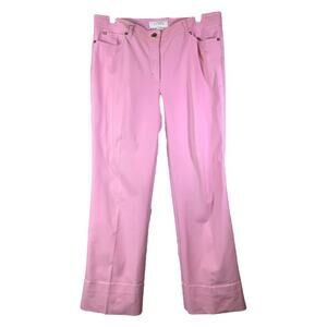ESCADA Pants‎ Women Sz 42 Pink Straight Leg Cotton Jean Mid-Rise Hemmed
